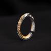 Vintage Mobius Ring With Two Tone Acanthus Pattern Unisex Adjustable Band Retro Artistic Fashionable Versatile Jewelry
