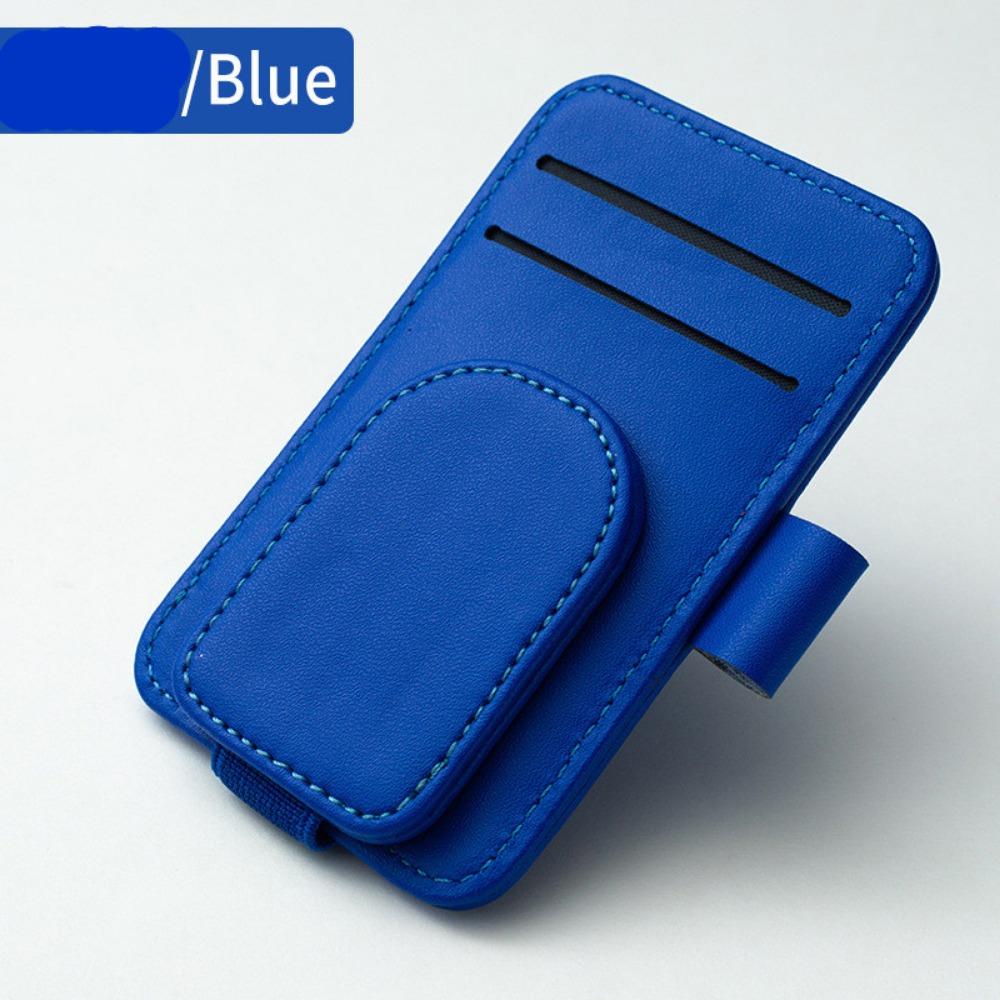 Multifunctional Leather Glasses Storage Clip Ticket Card Holder Interior Accesories Car Sun Visor Magnetic Eyeglass Hanger Clip