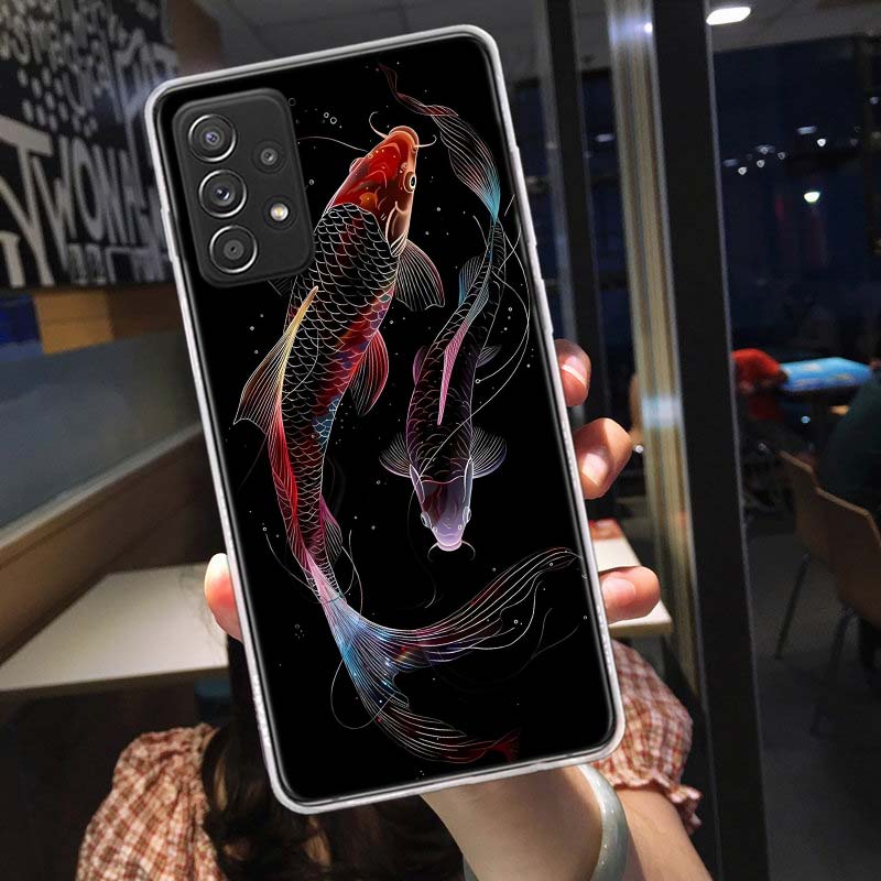 

Majestic Koi Fish Phone Case for Samsung A54 A57 A37 A17 A14 A15 A12 A24 A34 A55 A35 A25 A52S A07 A05S A04S A22 A32 A72 Galaxy N Samsung Note 20Ultra