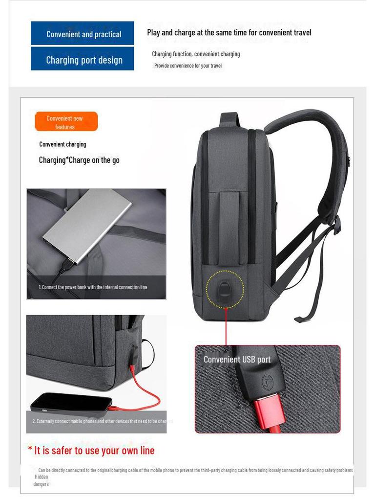 Pánský rozšiřitelný voděodolný batoh na notebook s velkou kapacitou pro studenty