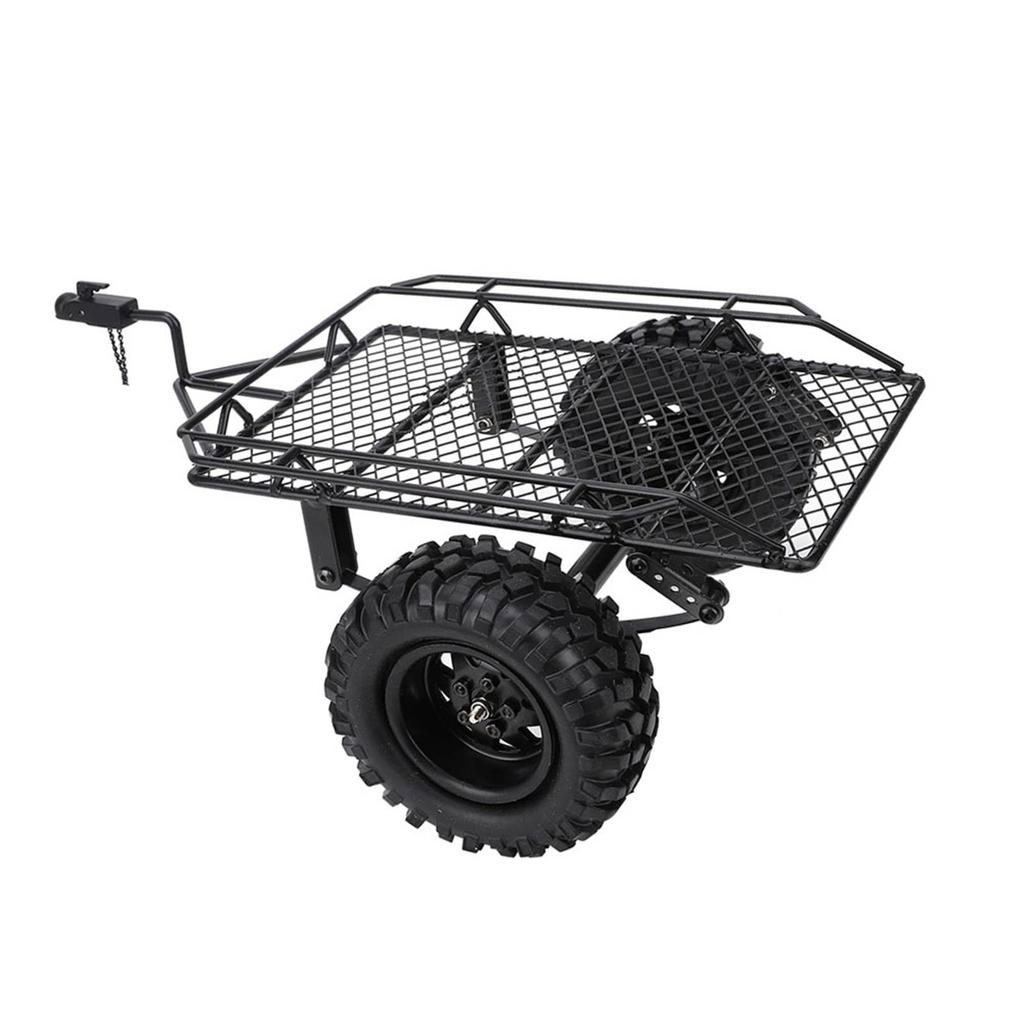 Metal RC Bucket Trailer Simulation Trailing Car for TRX4 D90 SCX10 CC01 110 DIY PartsBlack