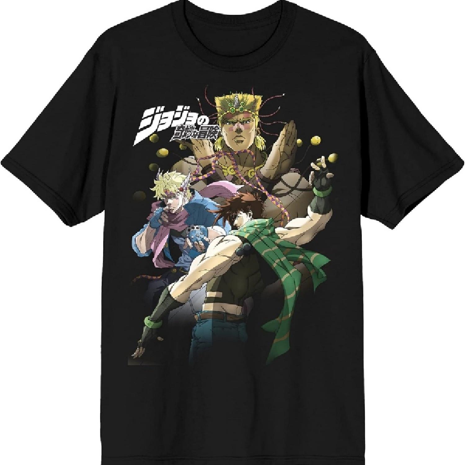 

Мужская футболка с графикой из аниме и мультфильма «Невероятные приключения ДжоДжо», черная XXXXXL чёрный