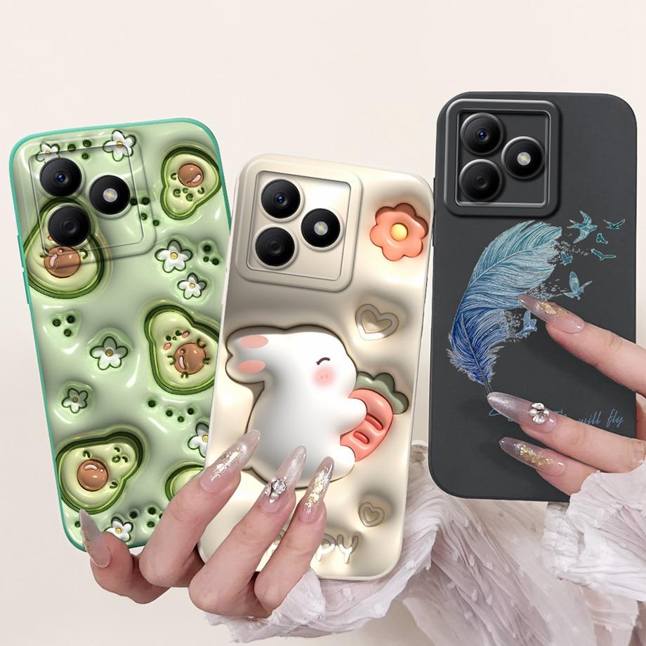 Pour Realme C63 C61 Global 4G Narzo N63 Coque Housse Silicone Souple Fleur Papillon Girly Mode Peinture Étui Téléphone Pare-chocs Fundas
