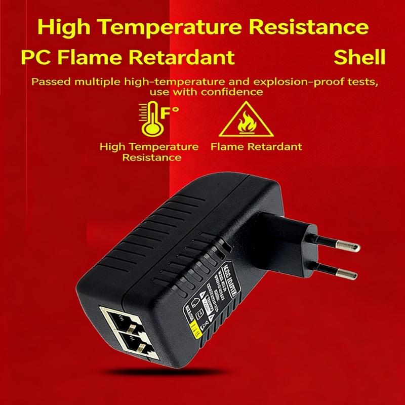 Wall Plugs POE Injector Power Adapter For CCTV Cameras With Multiple Voltages Option 48V 24V 18V 12V 15V Safety Protections