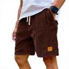 2025 Men's Retro Embroidered Logo Corduroy Drawstring Shorts