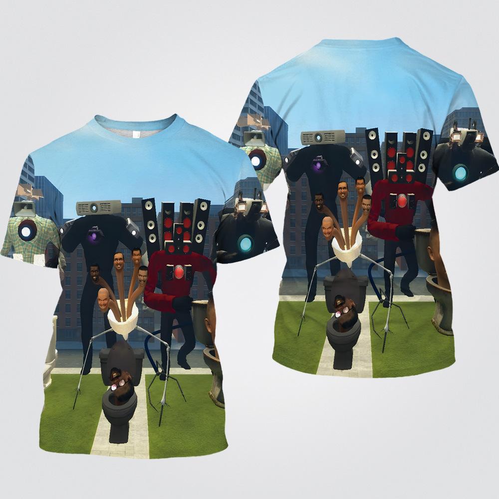 15 Colors Summer Fashion Women/Men's Casual Game Skibidi Toilet Graphic Printed Cosplay Short Sleeve T-shirts