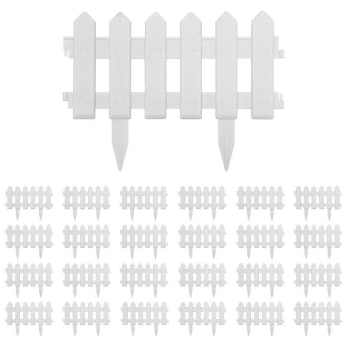 Bordures de pelouse - vidaXL - 25 pcs - Blanc - 10 m - PP