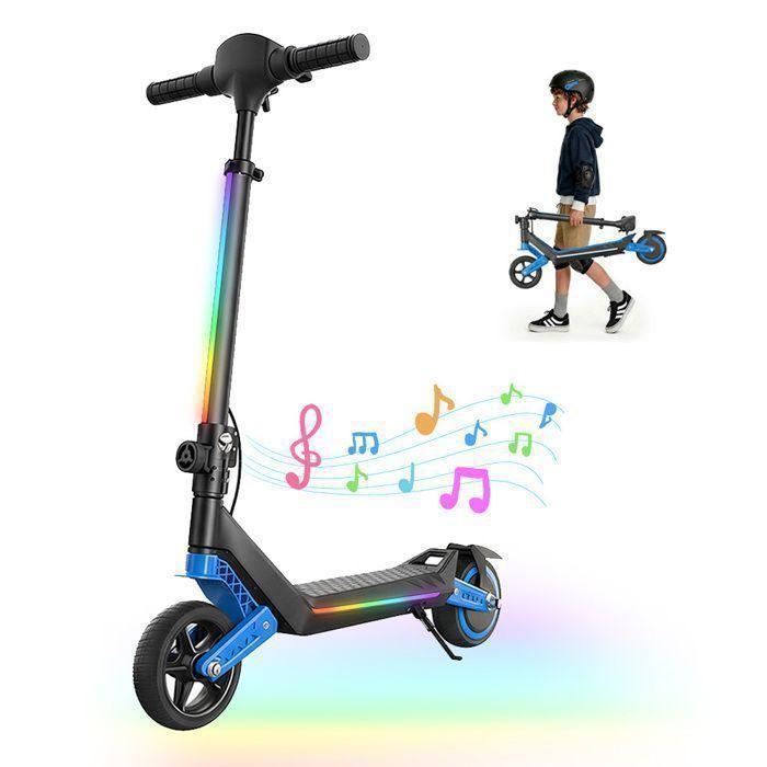 Children`s Electric Scooter K6 Blue-Bluetooth Music-Speeds
