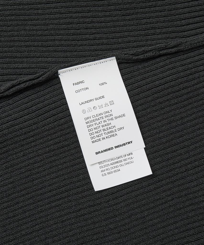 Beulaendideu Hard Twist Ribbed Henley Neck Knit [Graphite]