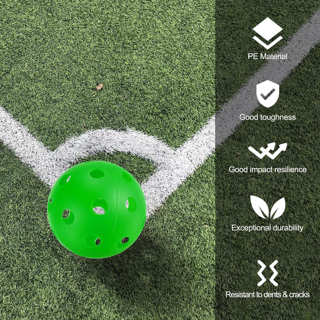 PATIKIL Outdoor Pickleball Ball 26 Holes Pickleball 6 Pack Amateur Indoor and Outdoor Sports Grass Green