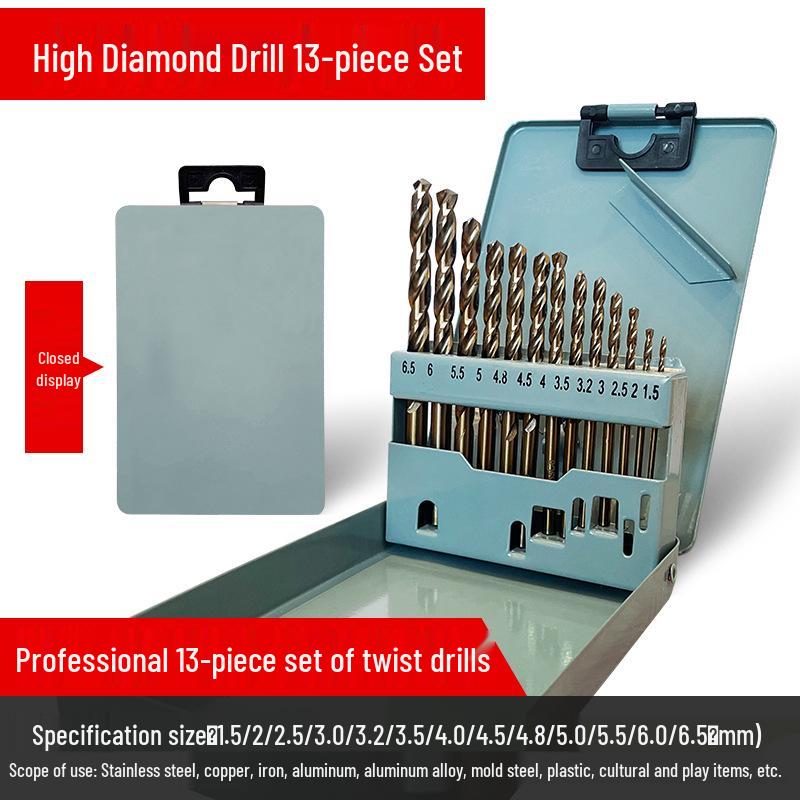 Set di punte da trapano HSS M35 al Cobalto per Legno, Metallo, Acciaio Inossidabile - Alta Durezza