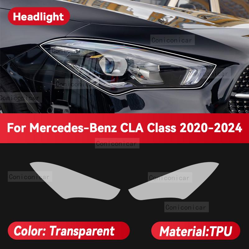 Für Mercedes Benz CLA-Klasse 2020-2024 Auto-Scheinwerfer Transparente TPU-Schutzfolie Frontlicht Farbwechsel Zubehör