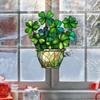 2D Acrylic Hanging Decor Outdoor Window Door Porch Pendant Clover Acrylic Disc Charm Lucky Simu N1P2