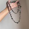 Turquoise Oval Beaded Necklace – Ethnic, Colorful, Retro Clavicle Chain for Women.