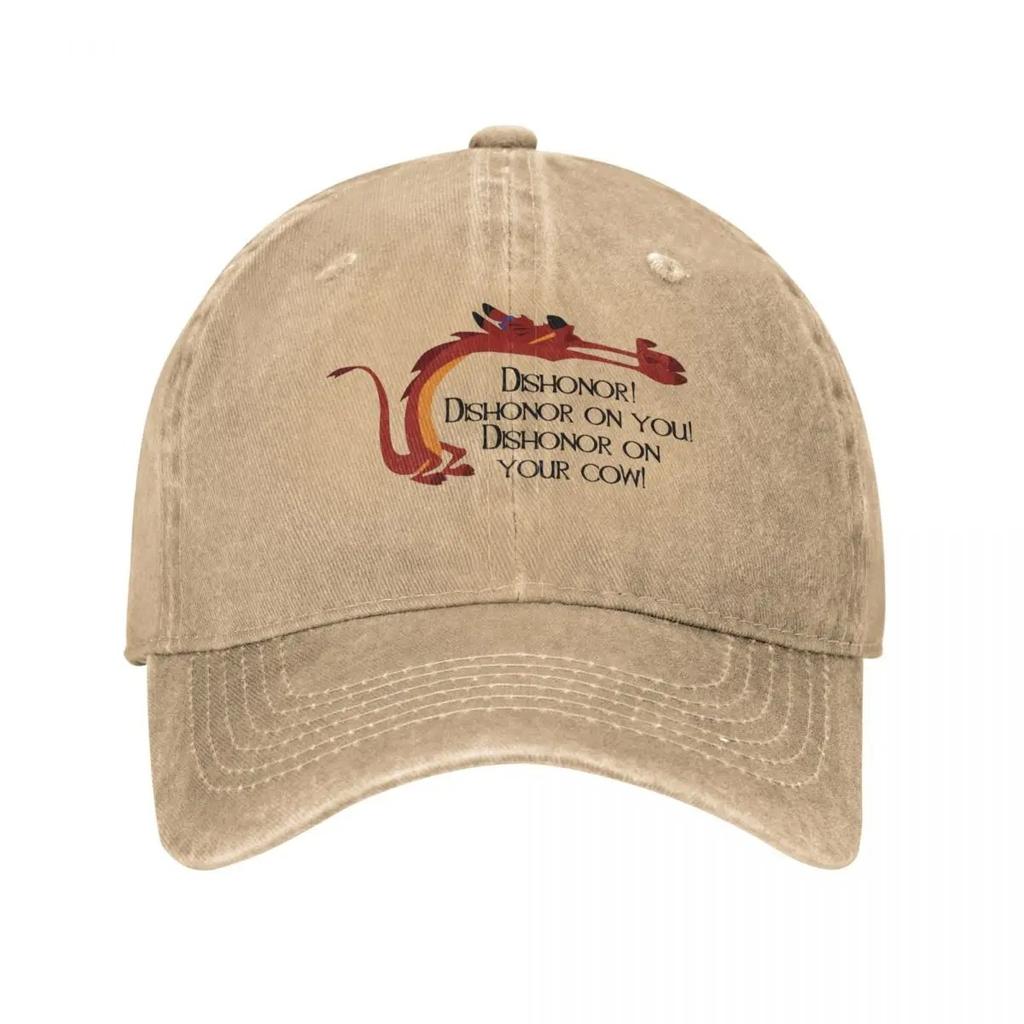 Classic Dishonor Mulan Mushu Baseball Cap Men Women Distressed Washed Cap Outdoor Workouts Adjustable Fit Caps Hat