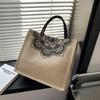 Large Capacity Linen Ethnic Tote Bag for Women - Fashionable Shoulder Handbag for Moms & Students