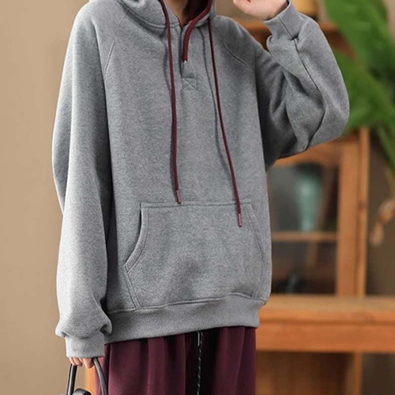 Sweatshirt for Women Cotton Oversize Hooded Thickened Loose Casual Pullover Long Sleeve Top Sweatshirt