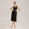 Women's long satin nightdress suspender skirt sexy V-neck sleeveless pajamas wide shoulder strap nightdress SQ11911