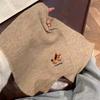 Knitted Wool Scarf Women Winter Warm Cozy Dog Embroidery Style Ins Trendy Neck Wrap Student Accessory