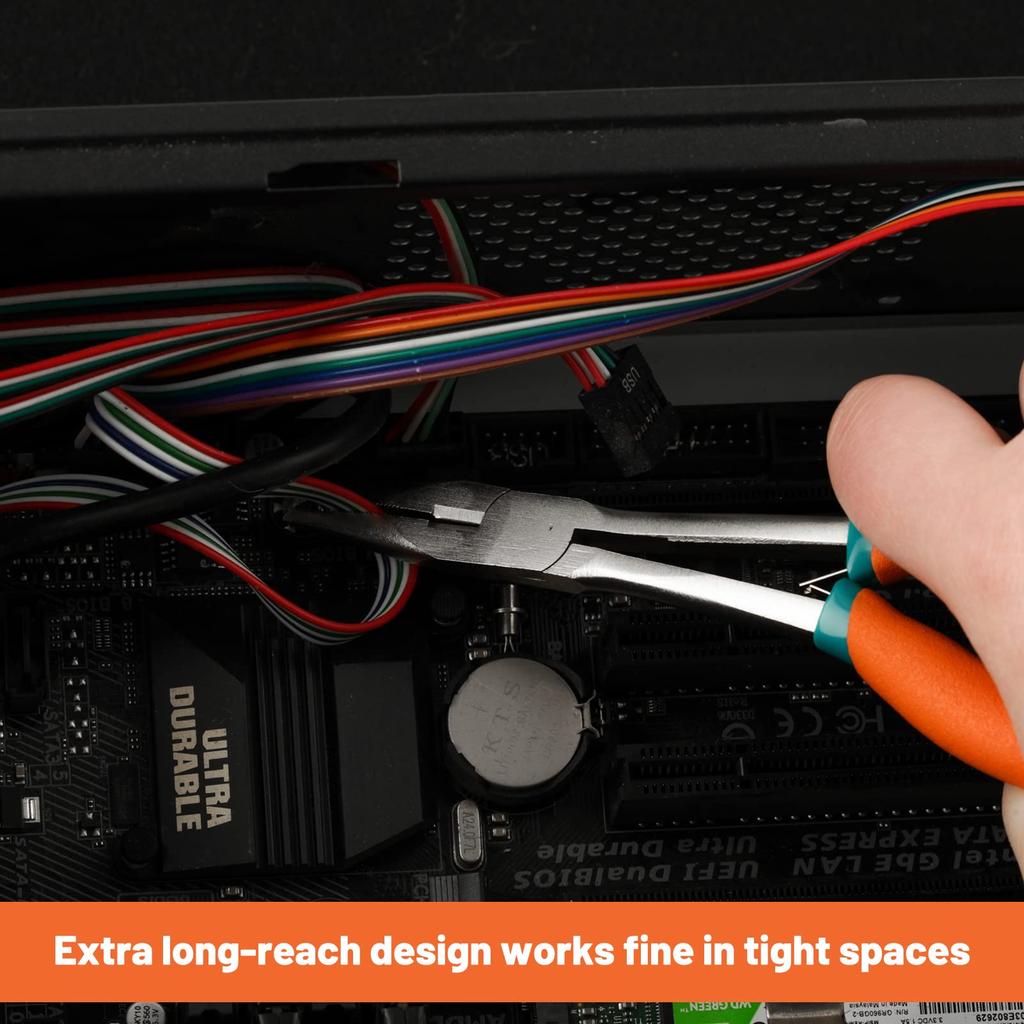 SPEEDWOX Split Ring Split Ring Mini Long Nose Long Reach Micro Long Nose Long Fishing Wire Craft Pliers with Cutting Serrated and Miniature Cutting