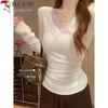 Woodpecker Women's Lace V-Neck Long Sleeve T-Shirt