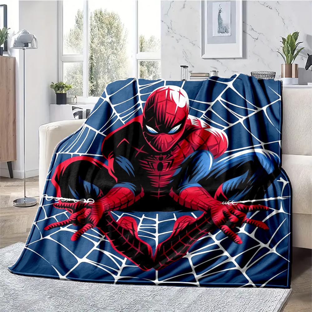 Spider Man Theme Printed Blanket - Perfect for Couch, Bed, Travel & Outdoor Use | Machine Washable, Cozy & Durable.
