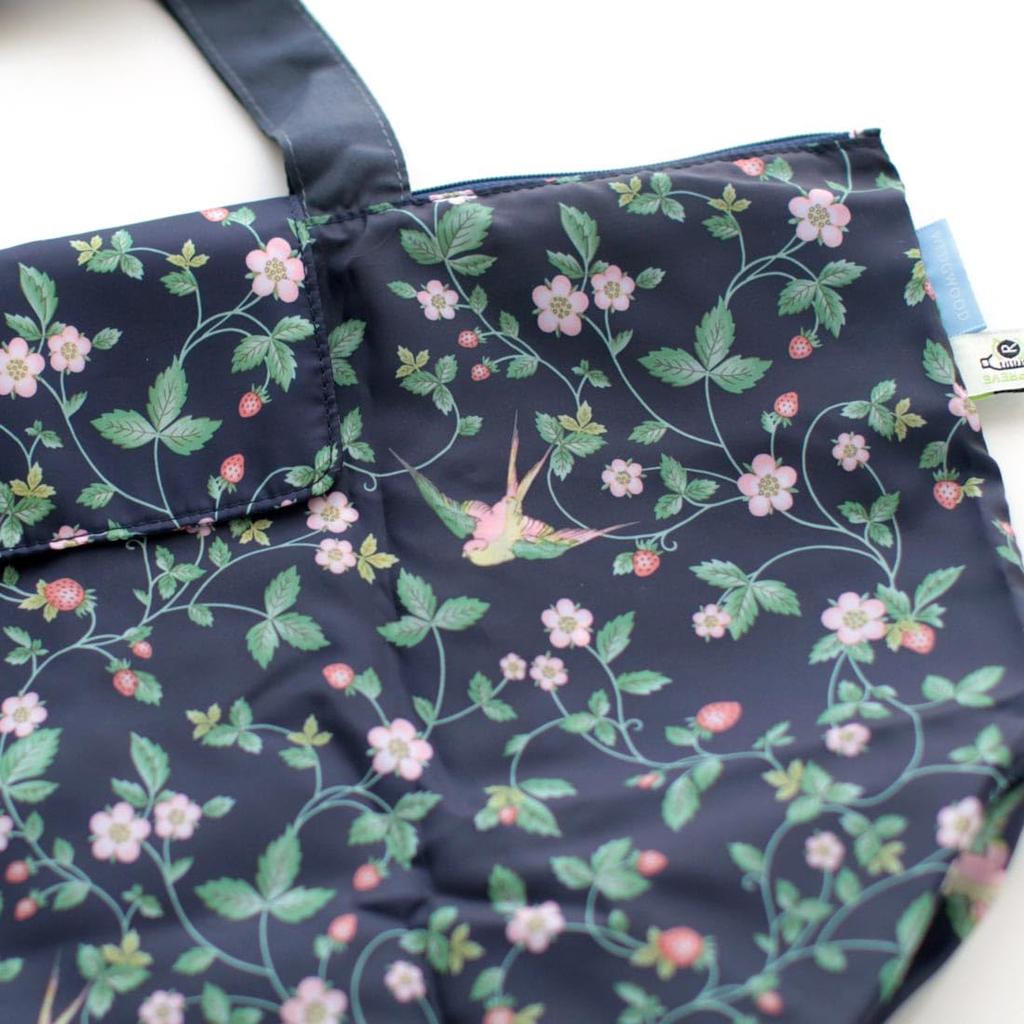 [Wedgwood] Zippered Eco Bag, Replenish Series, Wild Strawberry Navy (Packaged) Eco Bag/Reusable Bag 000299-0001-02