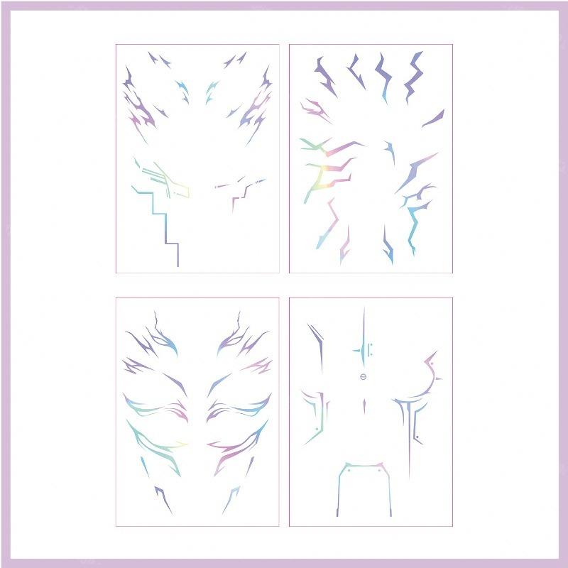 Kpop Hunter Laser Tattoo Sticker Lumii Temporary Tattoo Sticker Facial Body Fashion Decoration Halloween Party Gift