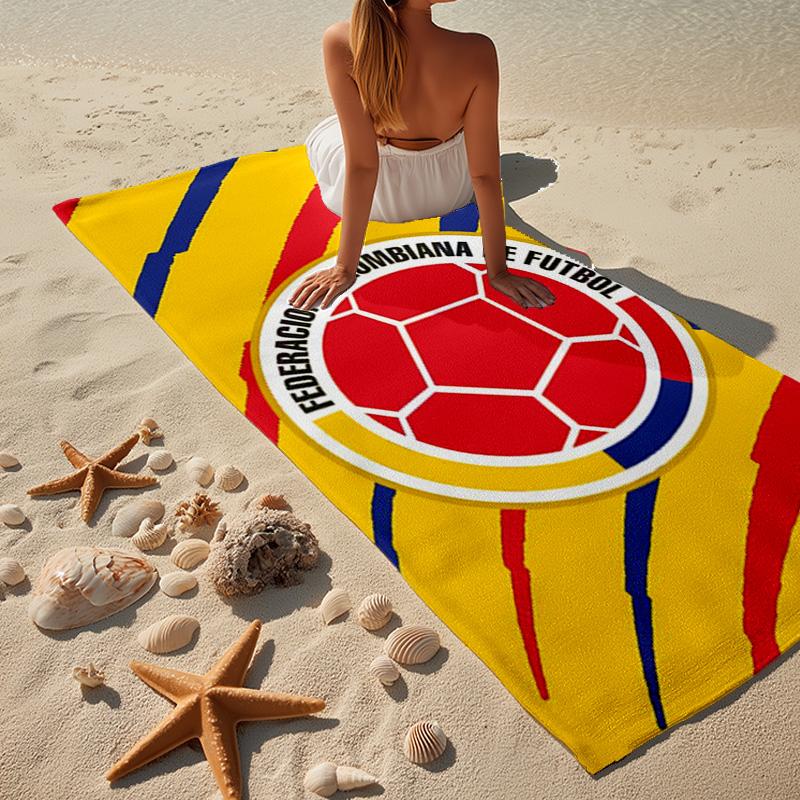 Asciugamano da Spiaggia in Microfibra della Federazione Calcistica Colombiana, Leggero e Asciugatura Rapida, per Viaggi Estivi, Essenziale da Spiaggia, Piscina