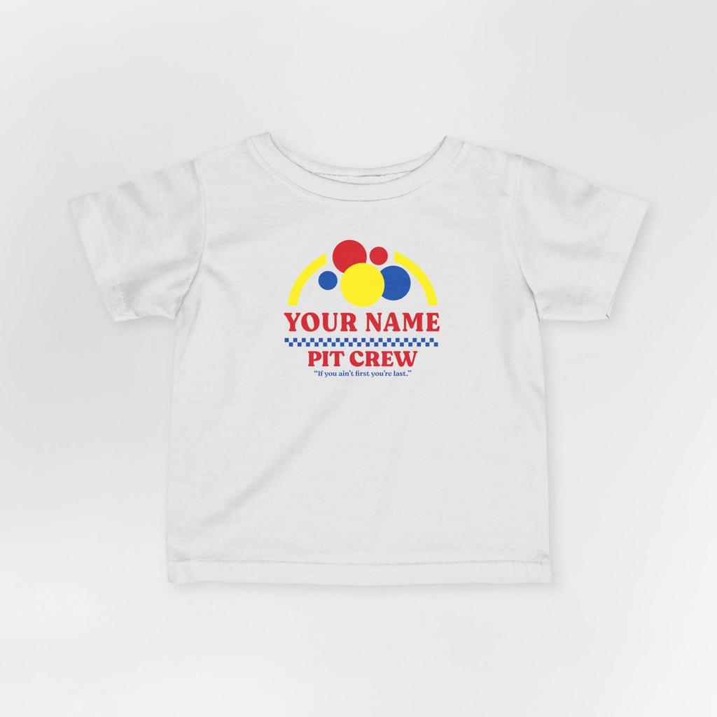 Custom Baby Pit Crew Shirt, Personalized Infant Racing Tee, Newborn Race Car Birthday Outfit, Custom Name Infant Pit Crew Gear, Racing Gift