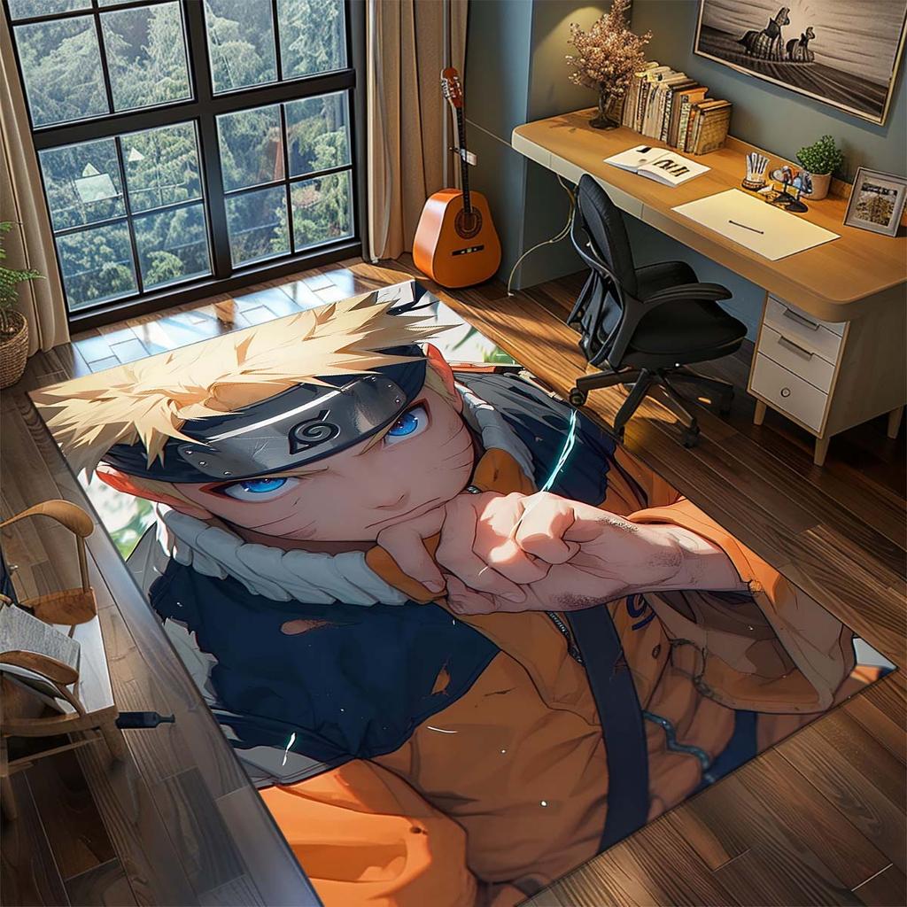 Naruto Anime Rug Carpet Large Area Rug Non Slip Washable Floor Mat Gamer Room Bedroom Home Decor -QJY