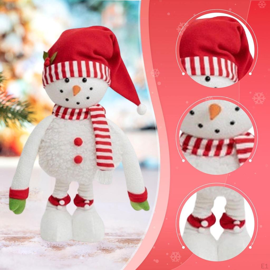 Telescopic Christmas Snowman Figurine Decoration Decor Retractable Standing Doll for