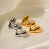18K Gold Heart-Shaped Liquid Stud Earrings - Trendy European & American Style