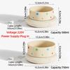 Ceramic Pet Heated Water Bowl Noiseless Temperature Adjustable Self-Heating Water Bowl Multifunction Stable