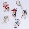 Modische Gymnastikmädchen Form Broschen für Damen Herren Temperament Ballett Tanzende Schönheit Dame Emaille Pins Party Schmuck