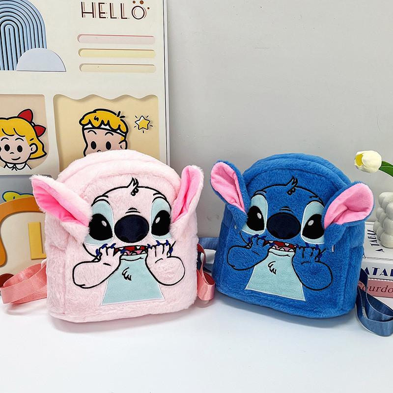 Stitch Plush Backpack For Students With Cushioned Straps Durable Polyester Material Special Characters Included