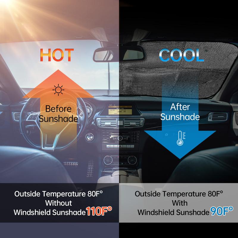 Eyes on Blue Background UV Block Sunshade with Accessories 4pcs Free Suction Cup Auto Front Window Windshield Vehicle
