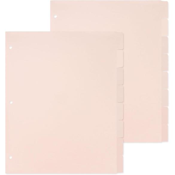 Koqye 8-Tab Binder Index Dividers for 3 Ring Binders, Colored Plastic Dividers withTabs, 3 Hole Punched Sturdy Dividers - Organize School and Office