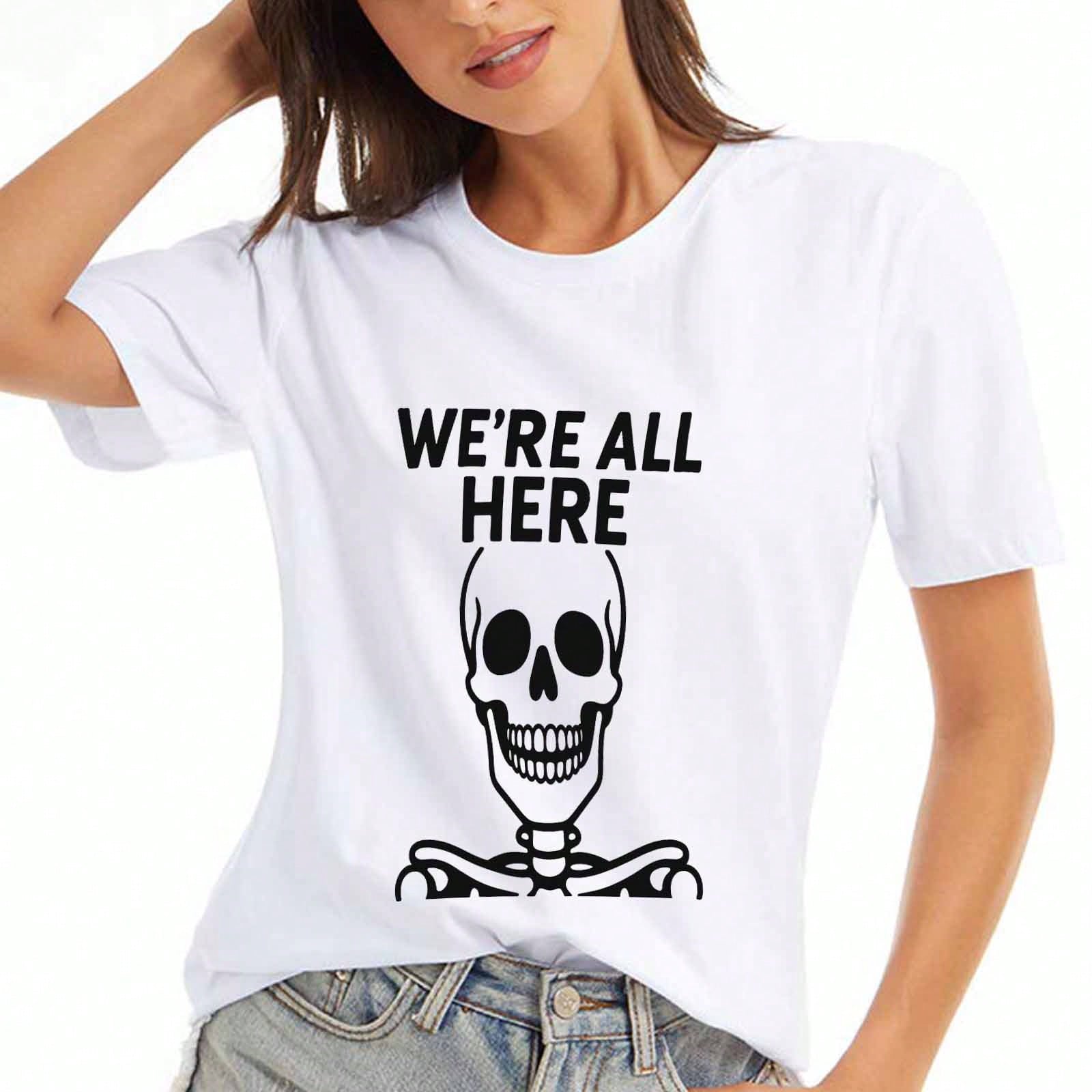 Skull Mortality Hints Wounisex s Cotton T Shirt, Pure Cotton Premium Printing, Durable, Casual And Fashionable. Express Your Unique Style With This Am S разноцветный