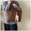 Large Capacity Fashion Tote Bag Women Detachable Charm Faux Leather Shoulder Bucket Purse Commuter Handbag
