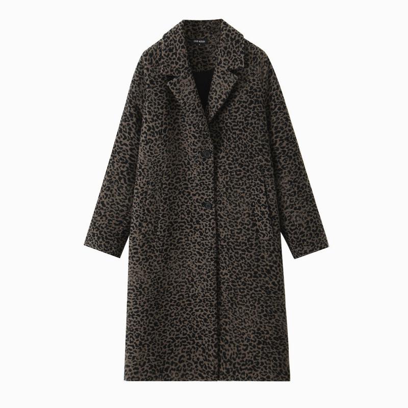 

European & American Style Autumn Women s Leopard Print Coat Jacket 8340701 XS