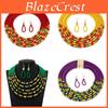 Afrikanischer Stil Perlenhalskette Ohrringe Für Frauen Mit Geometrischem Design Und Mehrschichtigem Stil