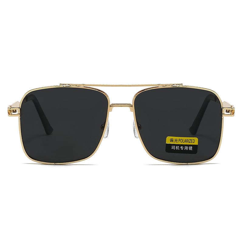 Men and Women Vintage Polarized Sunglasses Square Sun Glasses Luxury Brand Metal Frame Eyewear Designed for Night Vision Driving