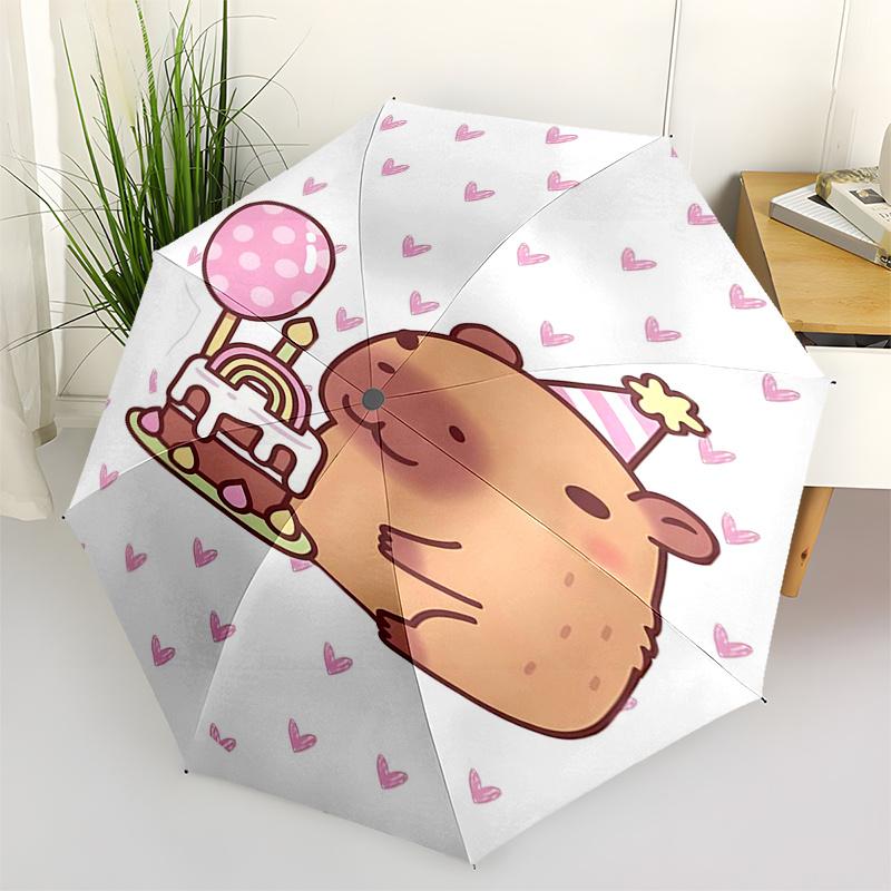 

Capybara Themed Travel Umbrella-8 Ribs Automatic Opening and Closing, Portable Folding Design, Compact and Stylish Umbrella Suitable for Out