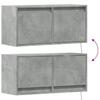 Wall Mounted TV Cabinet with LED Lighting Concrete Grey 80 x 31 x 38 cm
