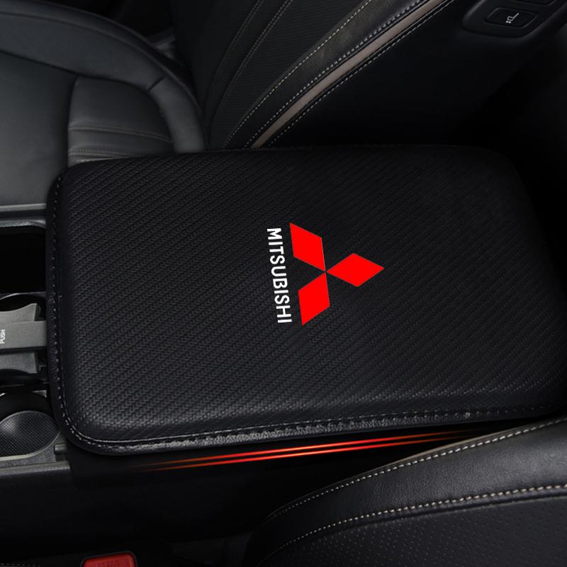 Car Armrest Box Mats Leather Center Console Covers Interior Accessories For Mitsubishi Pajero Outlander XL Montero Lancer Triton L200 Galant