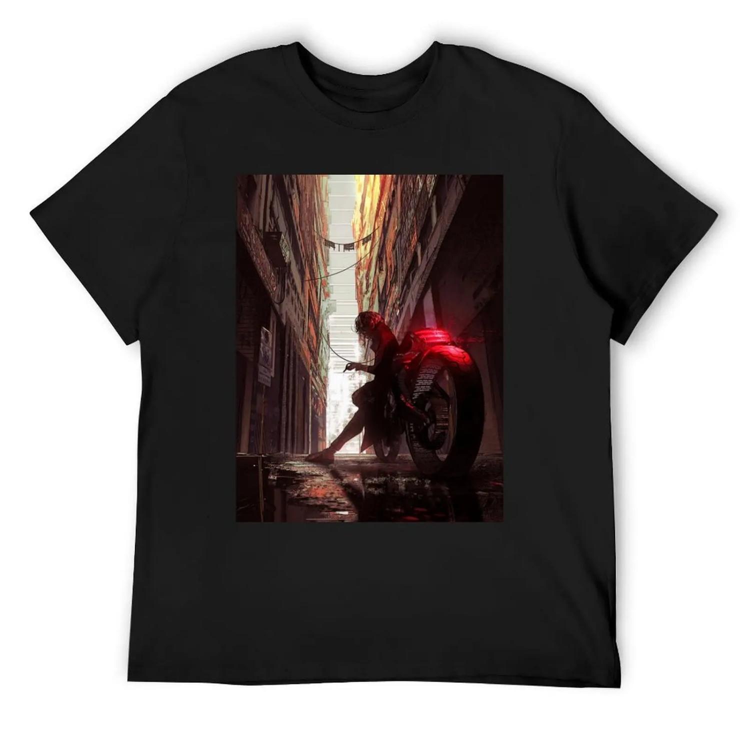 Аниме киберпанк футболка croswit рубашка мужская футболки оверсайз лето 2025 простые футболки для мужчин XXXXXL чёрный