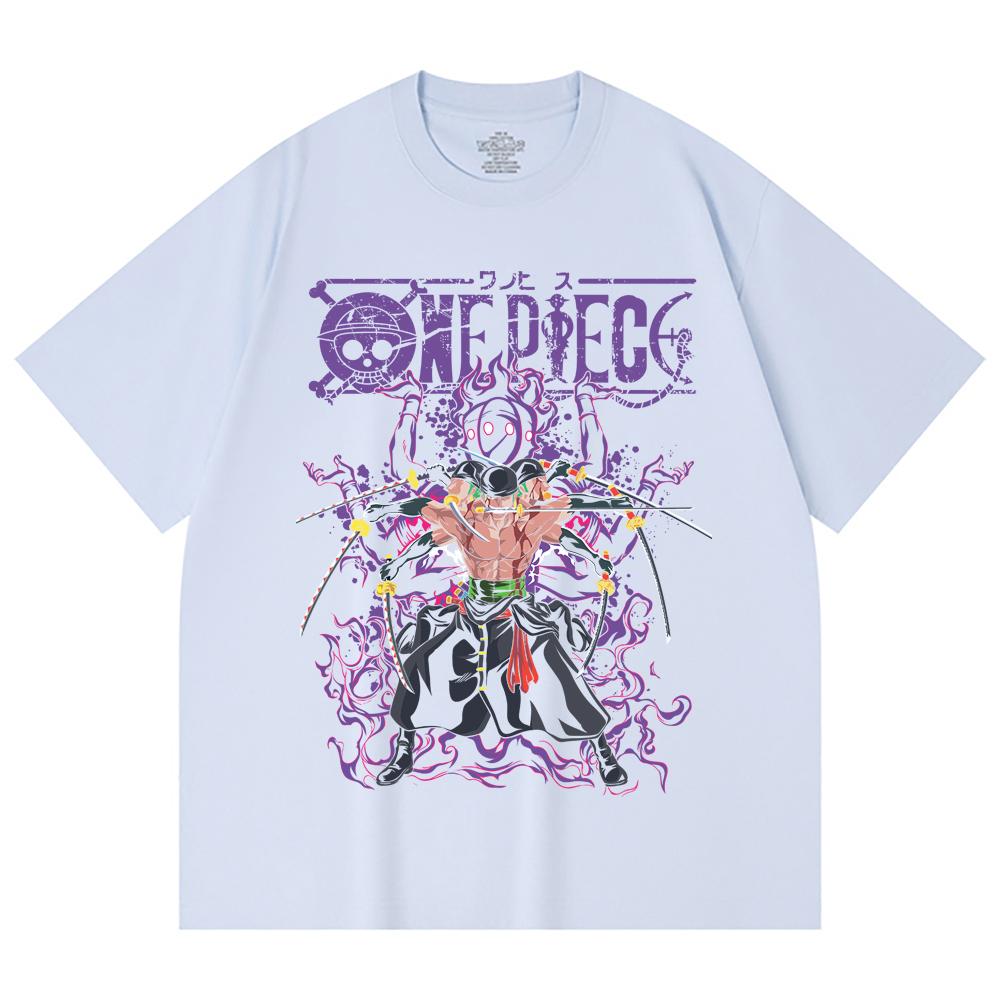 230 Gsm 100% Cotton One Piece V65 Zoro Print Unisex Heavy Cotton T Shirt