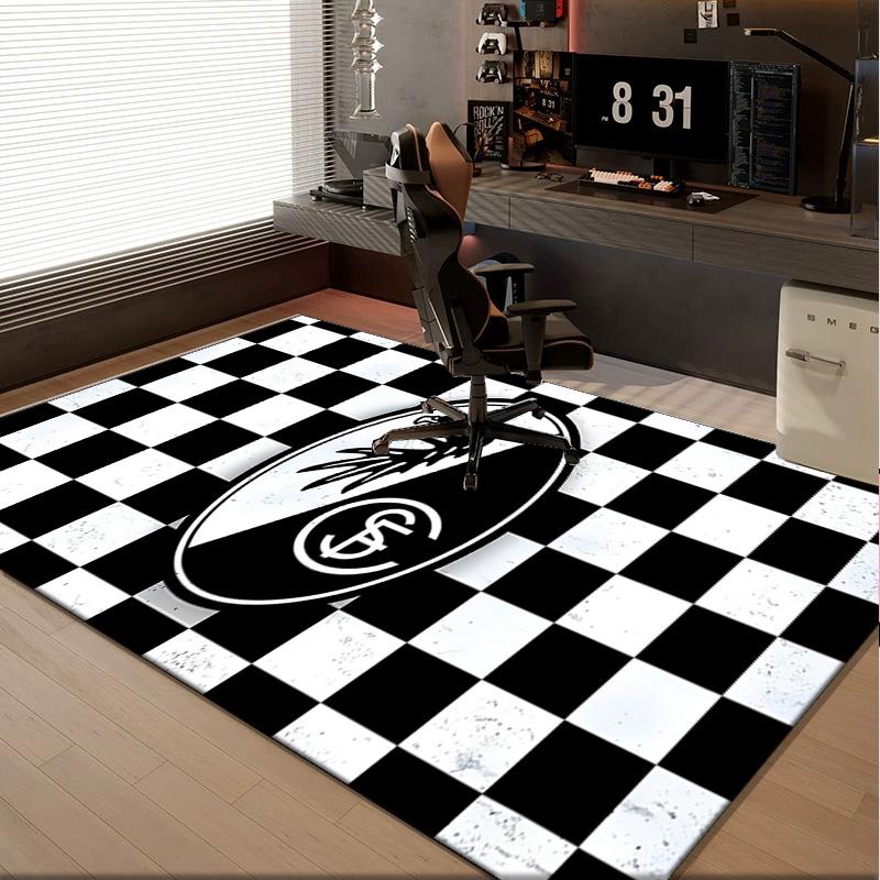 1PC Rug Club Crest Design Carpet, Chair Rug,Area Rug for Office Bedroom Living Rooms Bedroom, Doormat Decor Christmas Fan Gifts