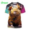 Süßes Hamster-Muster T-Shirt, 3D-bedrucktes kurzärmeliges T-Shirt für Herren und Damen, extra große Größe Hip-Hop T